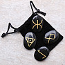 Wicca set of black basalt stones with celtic symbols