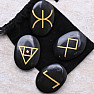 Wicca set of black basalt stones with celtic symbols