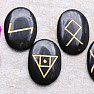 Wicca set of black basalt stones with celtic symbols