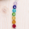 Feng Shui crystal leaf suncatcher with colorful chakra crystals