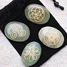 Wicca set of aventurine stones with Celtic symbols