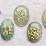 Wicca set of aventurine stones with Celtic symbols