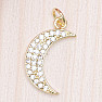 Pendant Crescent Moon cubic zirconia 1.6 cm