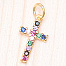 Cross pendant in gold color cubic zirconia