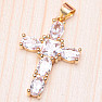 White cubic zirconia cross pendant