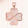 Cubic zirconia four-leaf clover