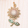 Cubic zirconia sunflower pendant