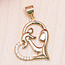 Pendant Heart Mother's Day with cubic zirconia 2.5 cm